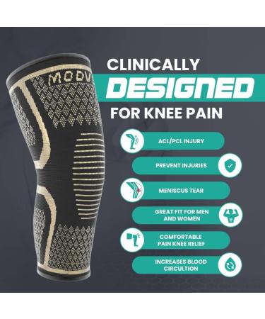 MODVEL 2 Pack Knee Brace | Compression Sleeve for Men & Women | Support for Running | Medical Grade Knee Pads for Meniscus Tear, ACL, Arthritis | Joint Pain Relief | X-Large High-Copper - Buy Online on GoSupps.com