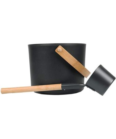 Aluminum Sauna Barrel 7L Sauna Metal Bucket L Large Capacity Aluminum Bucket Sauna Bucket Matching Ladle Sauna Barrel with Long Handle Spoon Set Uxurious Finnish Sauna for Sauna and Black - Buy Online on GoSupps.com