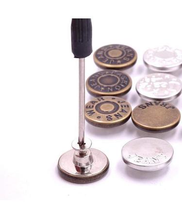 Instant Jeans Buttons Replacement Set | No Sew | 17MM Metallic | With Tool - Buy Online on GoSupps.com