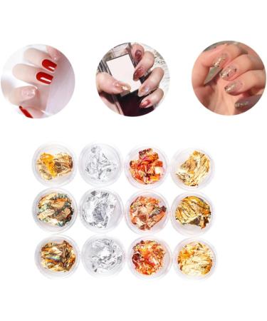 Gold Silver Manicure Paper Manicure Irregular Aluminum Foil Nail Paper Gold Silver Nail Decorative Paper Glitter Manicure Paper 12 Cans - Buy Online on GoSupps.com