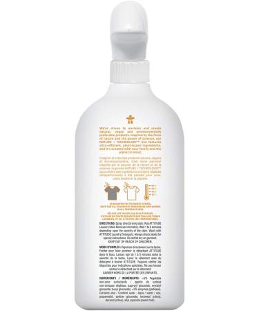 ATTITUDE Laundry Stain Remover - Hypoallergenic Eco-Friendly Citrus Zest 27.1 Fl Oz - Effective International Shipping - Buy Online on GoSupps.com