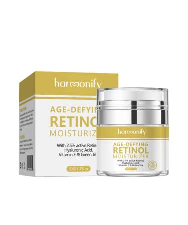 HARMONIFY Retinol Cream for Face with Hyaluronic Acid Collagen Green Tea Day-Night Face Moisturizer for Women and Men Reduce Wrinkles Fine Lines and Dryness. 1.75 Oz