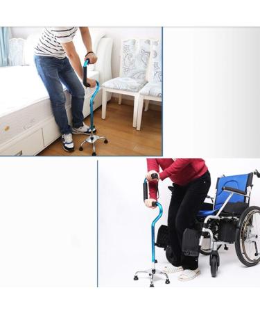 Old Blue/Silver Non-Slip Four-Foot Walker Old Multifunctional Crutches Non-Slip Walking Stick with Hospital (Color: Blue) (Color: Silver) Good Times - Buy Online on GoSupps.com