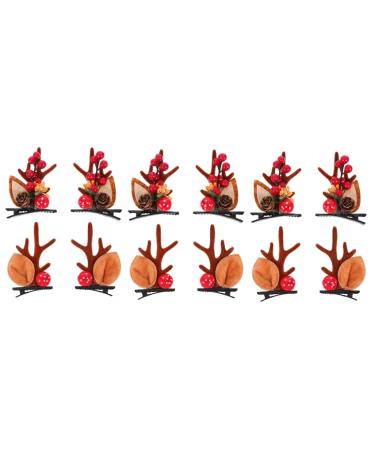 minkissy 6 Pairs Hairpin Holiday Hair Accessories Antlers Hair Pin Barrettes for Women Deer Hair Barrette Women Hair Clip Antler Decor Antlers Hair Clip Headband Foam Christmas Miss