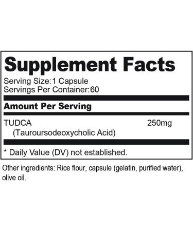 VitaDirect Premium TUDCA 250mg - 60 Gelatin Capsules | Tauroursodeoxycholic Acid Supplement - Buy Online on GoSupps.com