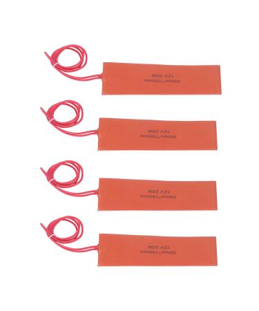 Mokernali silicone rubber heater 12 V silicone rubber heating cushion set flexible heating mats waterproof for industrial plants 4 pieces 20 W