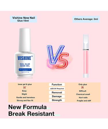 Vishine Fake Nails Tips Set - Complete Nail Art Kit with UV Lamp Glue & 500 No-Fold Harz Nails for DIY Home Manicure - Buy Online on GoSupps.com