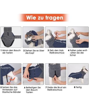 Slowton Navy Blue Winter Coat for Dogs - Warm Polar Fleece Waterproof & Windproof Puppy Vest with Turtleneck Scarf | Adjustable Soft Pet Outfit for Small Breeds - Buy Online on GoSupps.com