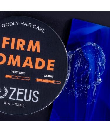ZEUS Firm Hold Pomade - Water Based Styling Pomade with All Day Hold & Natural Shine - Made in USA - 4 oz - Buy Online on GoSupps.com