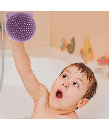 Scalp Massage Shampoo Brush for Kids | Soft Silicone Cartoon Brush for Gentle Scalp Care | Purple Design for Girls - Buy Online on GoSupps.com