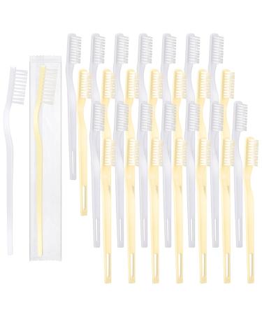 Gandeer 200 Pieces Bulk Toothbrushes  Disposable Toothbrush Individually Wrapped Travel Toothbrush in Bulk Manual Toothbrush Set for Adults Kids Travel Toiletries Hotel Toothbrushes  2 Colors