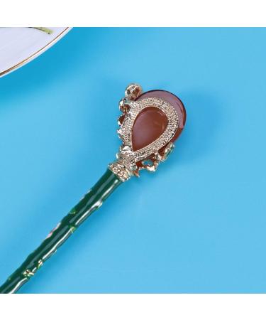 FRCOLOR Chinese Hair Sticks Vintage Rhinestone Hair Chopsticks Pearl Hair Chopsticks Hairpin Chignon Pin for Women Girls (Brown) - Buy Online on GoSupps.com