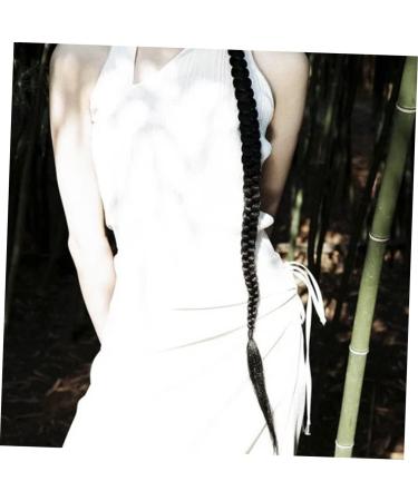 DOITOOL Braid Wig Jet Black Wig Ponytail Extension Hairpiece Real Hair Ponytail Extension Hair Extensions Decor Ladies Wigs Braids Wig European and American Headband Material - Buy Online on GoSupps.com