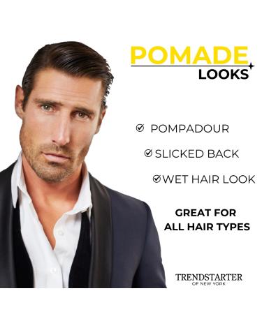 TRENDSTARTER Classic Pomade (4oz) | Light Hold High Shine Water-Based Hair Product | All-Day Smooth Wet Look Finish | Premium Non-Crispy Formula for Ultimate Styling - Buy Online on GoSupps.com