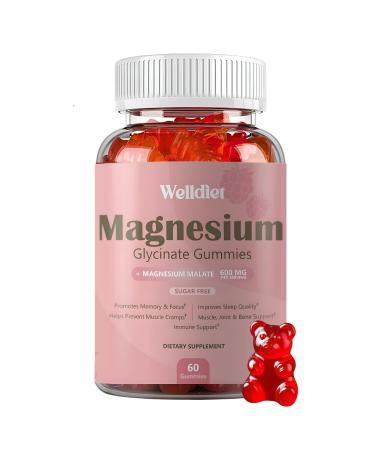 Magnesium Glycinate Gummies High Absorption Magnesium for Adults Vegan & Gluten-Free 60 Count with Essential Nutrients & Botanicals