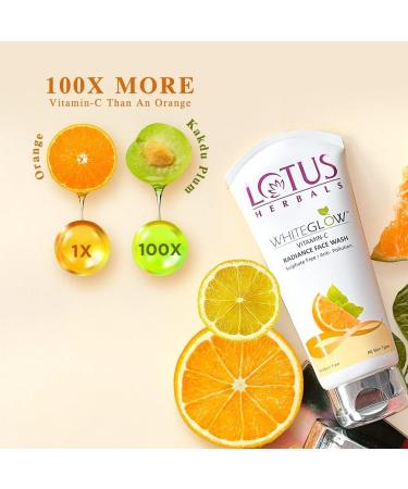 Lotus Herbals WhiteGlow Vitamin C Radiance Face Wash For dark spots and dull skin Antipollution 100g - Buy Online on GoSupps.com
