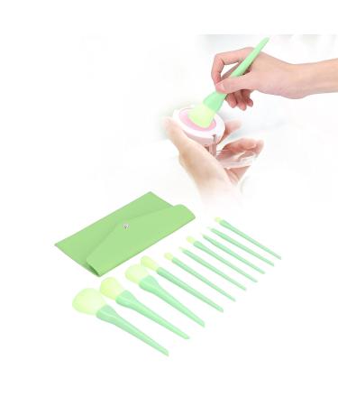 Premium Green Makeup Brushes Set - Soft Hair Blusher Powder & Eyeshadow Tools | Cosmetic Brush Collection for Flawless Makeup Application - Buy Online on GoSupps.com