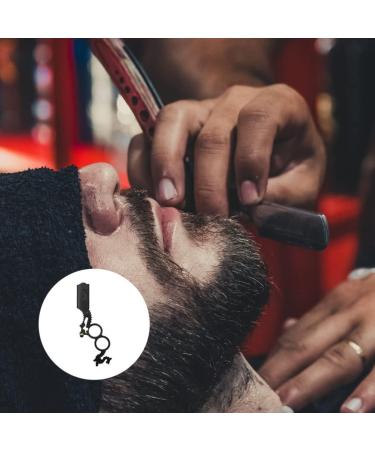 Fomiyes Manual Hair Razor Holder Double Ring Flaps Turf Barber Razor for Men Rusty Steel Straight Blade - Buy Online on GoSupps.com