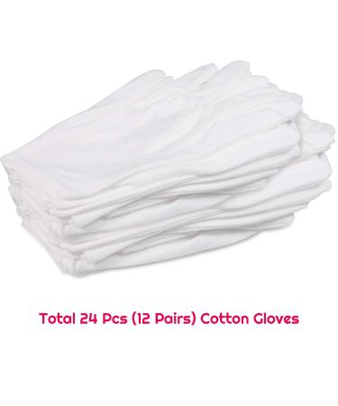 Anezus 12 Pairs Cotton Gloves for Dry Hands - Medium Size | Ideal for Eczema, Moisturizing, Coin and Jewelry Handling - Buy Online on GoSupps.com
