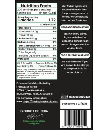 FreshSpice Black Pepper Whole (100g / 3.53 oz) | Freshly harvested from farms and lab tested for purity - Buy Online on GoSupps.com