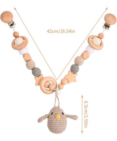 Wangjiangda Wooden & Crochet Stroller Chain - Cute Animal Stroller Toy with Bell for Baby Boys & Girls - Buy Online on GoSupps.com