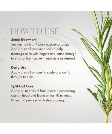 Rosemary Mint Eucalyptus Hair Oil | Thicker Longer & Fuller Hair | Nourishes Split Ends & Dry Scalp - 2 fl oz - Buy Online on GoSupps.com