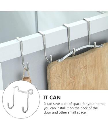 Healeved 6pcs Stainless Steel Hangers Over Door Coat Hooks Hat Hanging Hooks Perforated Door Clothing - Buy Online on GoSupps.com
