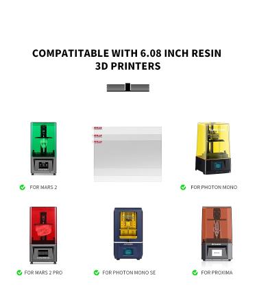 KOYOFEI 5PCS LCD Resin 3D Printer Screen Protector for Elegoo Mars2/2 Pro, Photon Mono SE, Voxelab Proxima 6.08 inch - Protective Film for Monochrome LCD Printers - Buy Online on GoSupps.com