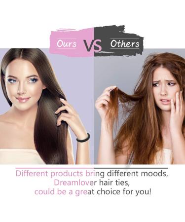 Dreamlover 50-Pack Black Hair Ties for Thick Hair - Ouchless Ponytail Holders for Women and Girls - Buy Online on GoSupps.com