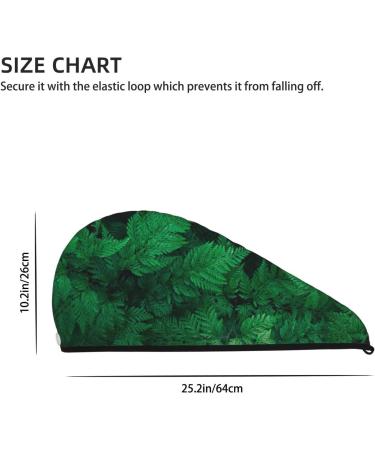 Green Leave Fern Microfiber Hair Towel - Super Absorbent Coral Velvet Wrap for Women | Quick Dry Cap for Long Curly & Thick Hair - Buy Online on GoSupps.com