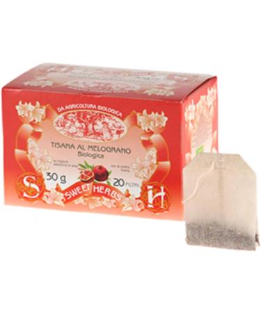  Apicoltura Brezzo Sweet Herbs | Pomegranate Herbal Tea | Organic Antioxidant Infusion with Pomegranate and Rosehip - 2 x 20 Individually Filtered Tea Bags (60g) - Buy Online on GoSupps.com