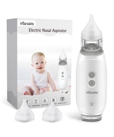 Nasal Aspirator Baby Nose Sucker, Electric Nose Frida Snot Sucker with Adjustable 3 Levels Suction & 2 Size Nozzles, USB Rechargeable Nose Cleaner with Music & Light Soothing Function for Toddler
