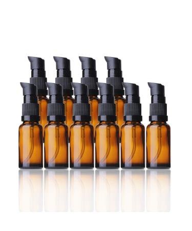 10ml of empty glass bottles brown refillable glass bottles Lotion donor brown las bottle with pump essential oils bottle travel bottles cream lotion bottle pumping bags 10 pieces 10ml 10pcs