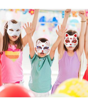 Buy Ifundom White Fox Masks - 6 Pack Paper Cat Half-Face Masquerade for Halloween & Carnival - Buy Online on GoSupps.com