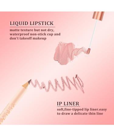 INBOLM Lip Liner and Lipstick Set Nude Lip Liners with Nude Lipstick for Women Nude Lipstick Non-Stick Cup Matte Waterproof Nude Lipstick Makeup Kits Make Up Gift Set for Lady 01# - Buy Online on GoSupps.com
