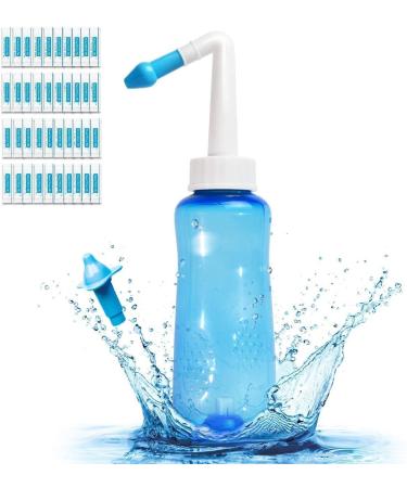 Nasal Rinse Bottle Nasal Wash Nose Cleaner for Sinus Pressure Rinse Neti-Pot for Adult & Kid BPA Free (300 ML with 40 Nasal Wash Salt Packets )