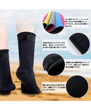 JOYJ Neoprene Swim Socks 3MM - Thermal Waterproof Diving Wetsuits for Men Women Kids - Black X-Small - Buy Online on GoSupps.com