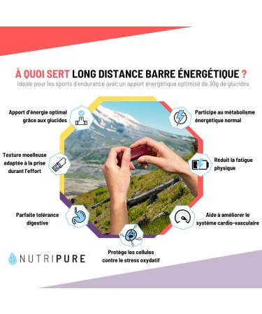 Nutripure | Long Distance Energy Bar | 6 High Carbohydrate Sports Energy Bars | Snack for Endurance Effort | Vitamin C Vitamins B1 B2 & Nutrients | Fruit Flavor | Made in France - Buy Online on GoSupps.com