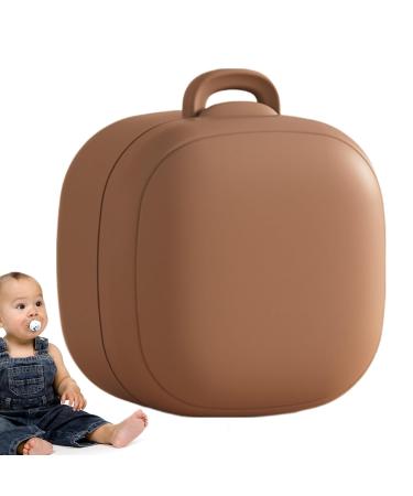 Lesunbak Portable Silicone Pacifier Cover | Travel Container for Babies | Ideal for Boys & Girls | Perfect for Walks | Convenient Storage in Brown - Buy Online on GoSupps.com