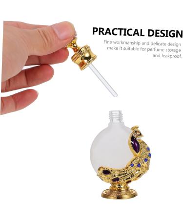 PLAFOPE 1pc Peacock Essential Oil Bottle Perfume Bottle Liquid Holder Liquid Dispenser Perfume Dropper Bottle Liquid Bottle Glass Empty Holder 3.1x10.5cm Golden - Buy Online on GoSupps.com