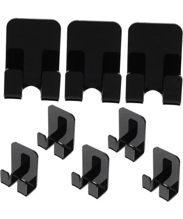Uonlytech 24 STK Bathroom Hook Set - Black Acrylic Towel & Shower Curtain Hangers | Door Mounted Clothes Hook Rack 6x4.5x2.8cm - Buy Online on GoSupps.com