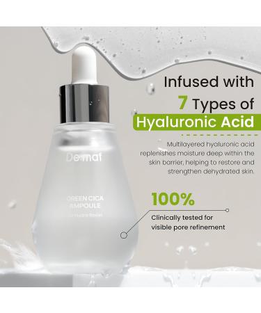 Green Cica Ampoule with 72% Green Tea Cica & 8-Layer Hyaluronic Acid | Soothing & Sebum Control Pore Serum for Blackheads and Enlarged Pores | For Oily & Combination Skin (1.7 fl oz) - Buy Online on GoSupps.com