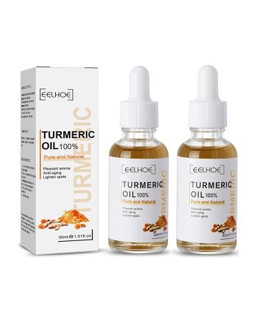 2 Pack Turmeric Dark Spot Corrector Serum Turmeric Repair Face Serum Natural Turmeric Bright Skin Dark Spot Skin Care Moisturizing Repair Serum Turmeric Oil for Face(30ml)