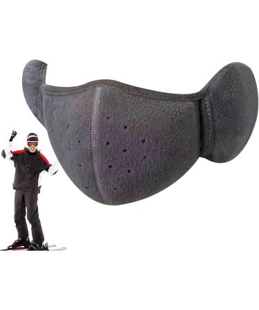 Winter Facial Band with Ear Warmer | Half-Facial Protection & Ear Flaps | Warm Breathing Mask for Outdoor Use - Dark Gray for Men & Women - Buy Online on GoSupps.com
