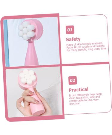 Didiseaon Facial Scrubber Double Sided Facial Cleansing Brush Face Exfoliation Brush Silicone Facial Face Exfoliator Face Cleansing Tool Face Wash The Face 3D Fiber Wool Washing Device Pink - Buy Online on GoSupps.com