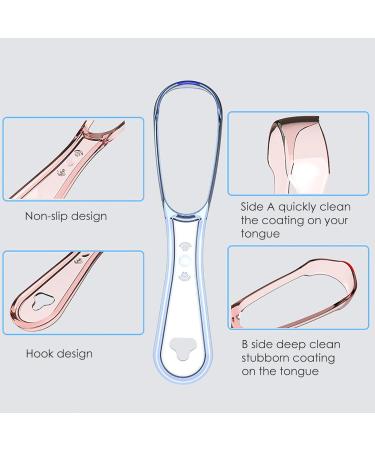 Xiahium Tongue Scraper - Reusable Tongue Cleaner for Adults & Kids - 100% BPA Free - Fight Bad Breath - Oral Care Solution - A-Blue - Buy Online on GoSupps.com