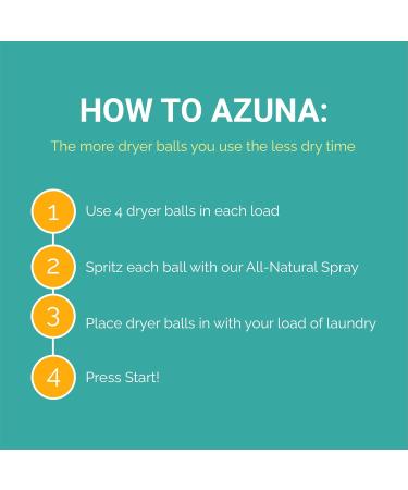 Azuna LaundryFresh Dryer Ball Kit | Organic Wool Dryer Balls - All-Natural Fabric Softener Eco-Friendly Dryer Sheet Alternative | Reusable & Long Lasting Reduces Wrinkles - Buy Online on GoSupps.com