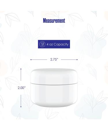 Houseables 4 Oz Plastic Containers with Lids - 12 Pack, White Body Butter Jars for Cream, Makeup, Cosmetics - 118 ML/Gram Capacity, Ideal for Face Scrub, Hair Product - Screw Top & Liner Included - Buy Online on GoSupps.com