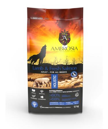Dry Dog Food by Ambrosia Ultra Premium Pet Food® - 2kg Grain Free Dog Food, High Protein Dog Food, Hypoallergenic Dog Food for