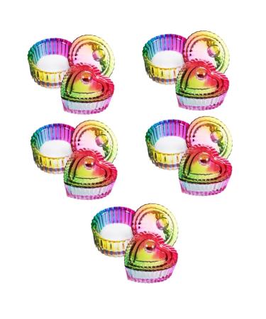 FOMIYES 10 Pcs colorful crystal cup stained containers shot glass with lid acrylic nails Rainbow Glass Crystal Acrylic glass bowls with lids glassware dappen dish with lid